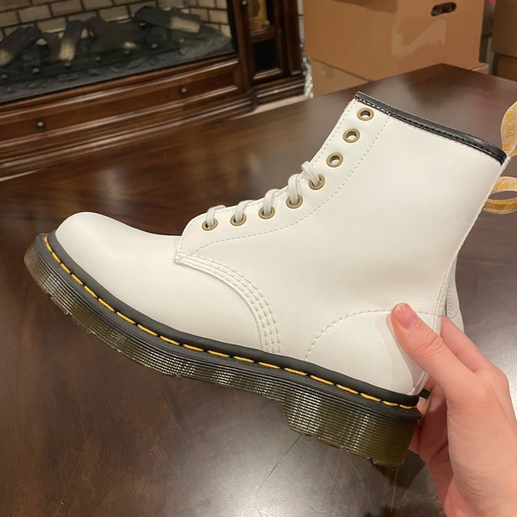 Brand Dr. Martens White Vegan Leather Boots (Size 6 Women’s) - Picture 8 of 9